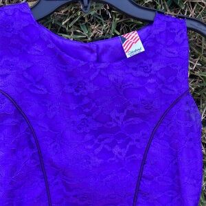 Kids Purple Lace Formal Dress